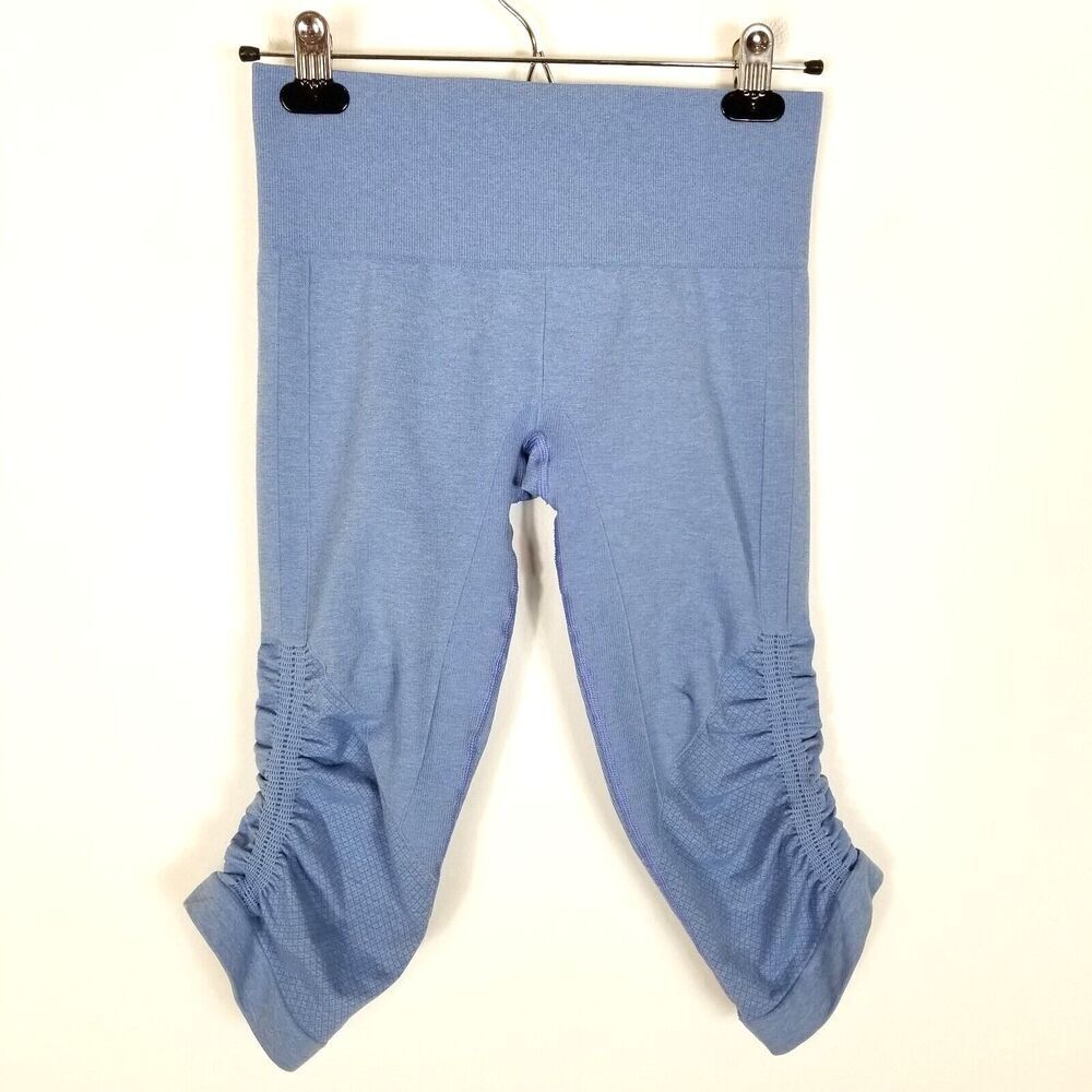 Lululemon Women's In The Flow Cropped Leggings Sz 6 Blue Athletic Pants Yoga